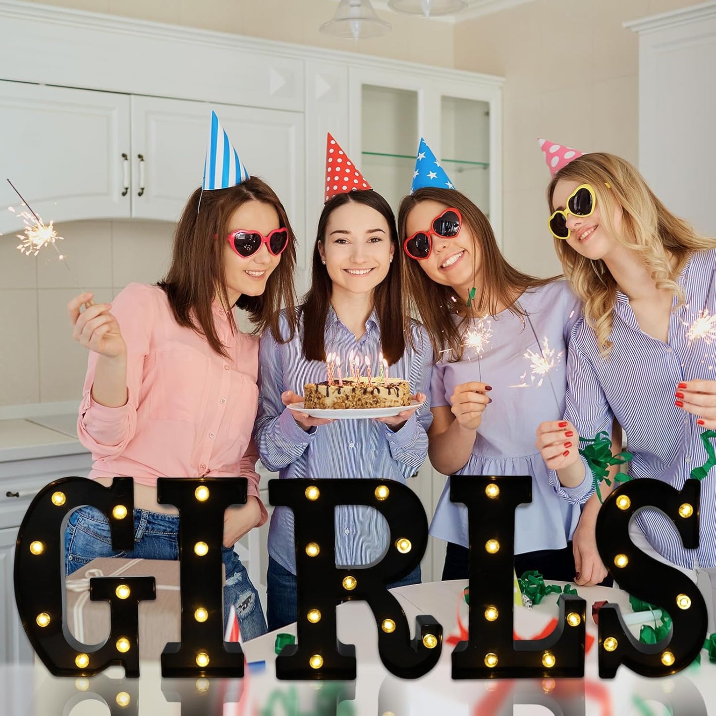 Led Marquee Letters, 8.58 Inch Black Light Up Letters, Small Led Letter Lights, Battery Powered Lighted Letterfor Table, Party, Birthday, Christmas Decor (Black, Letter F)