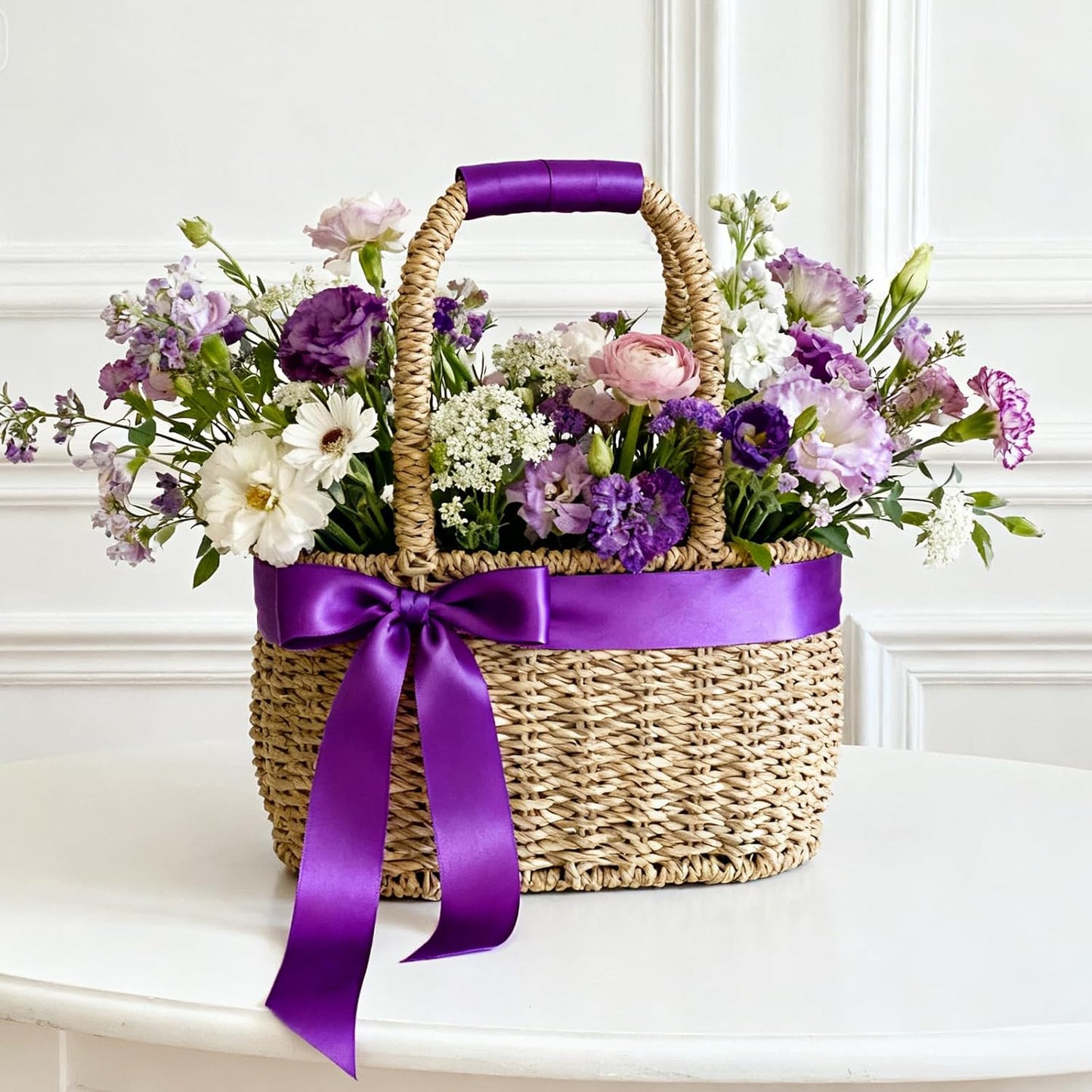 NESCCI 100 Yards Ribbon,1-1/2 Inch Purple Satin Ribbon,Single Face Satin Ribbons,Perfect for Gift Wrapping,Wedding Decoration,Handmade Bows,Wrapping Bouquet, Halloween, Christmas