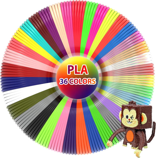 36 Colors 3D Pen Filament 1.75mm PLA, Each Color 32.8 Feet, Total 1181 Feet 3D Pen Filament Refills 3D Printing Pen Refills with High-Precision Diameter Not Compatible with 3Doodler Pen