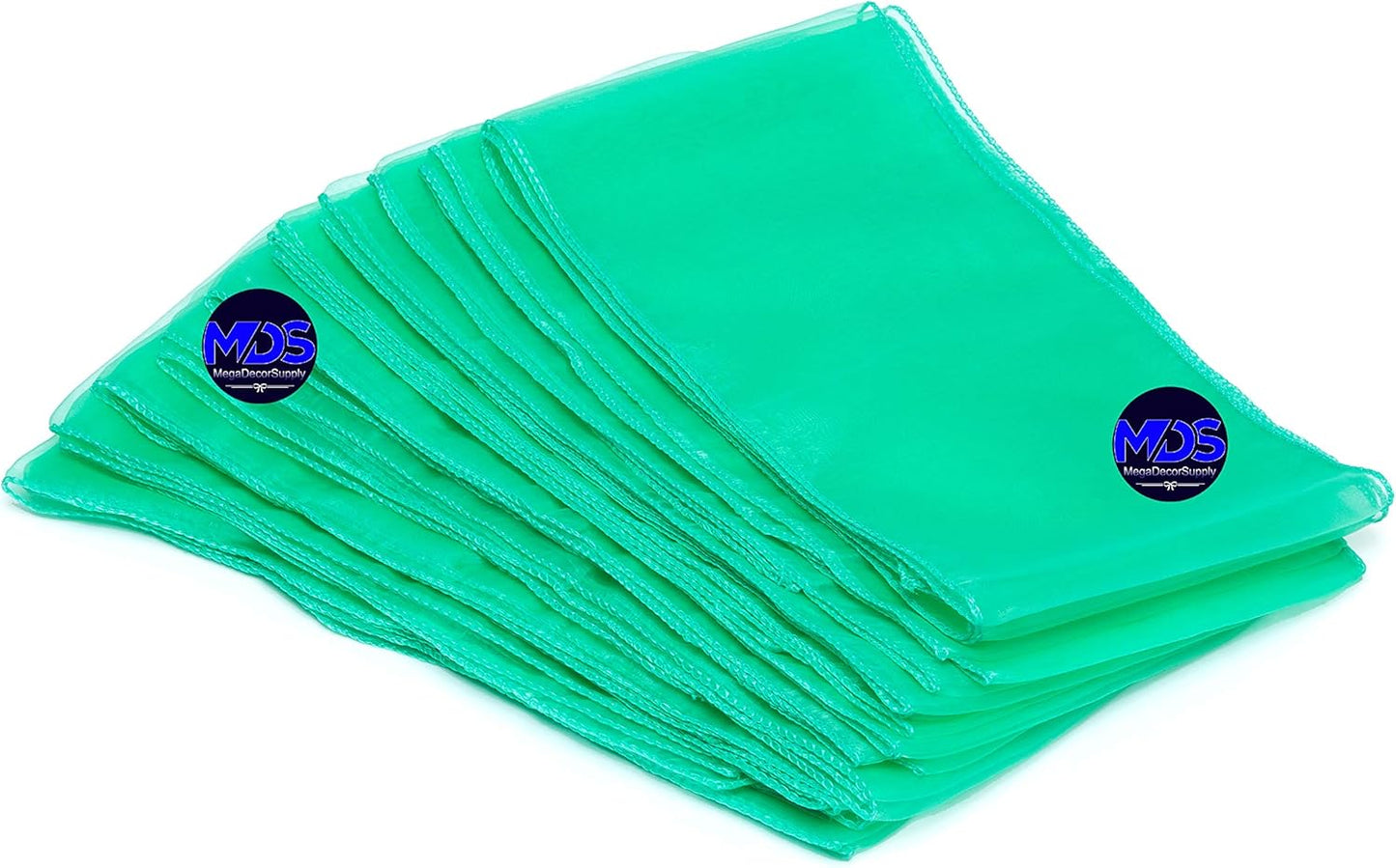 MDS Pack of 25 PCS Organza Chair Sashes Wider Dining Chair Bows Ribbon Tie Back for Wedding Party Birthday Bridal Shower Reception Event Banquet Home Chair Cover Decoration - Mint