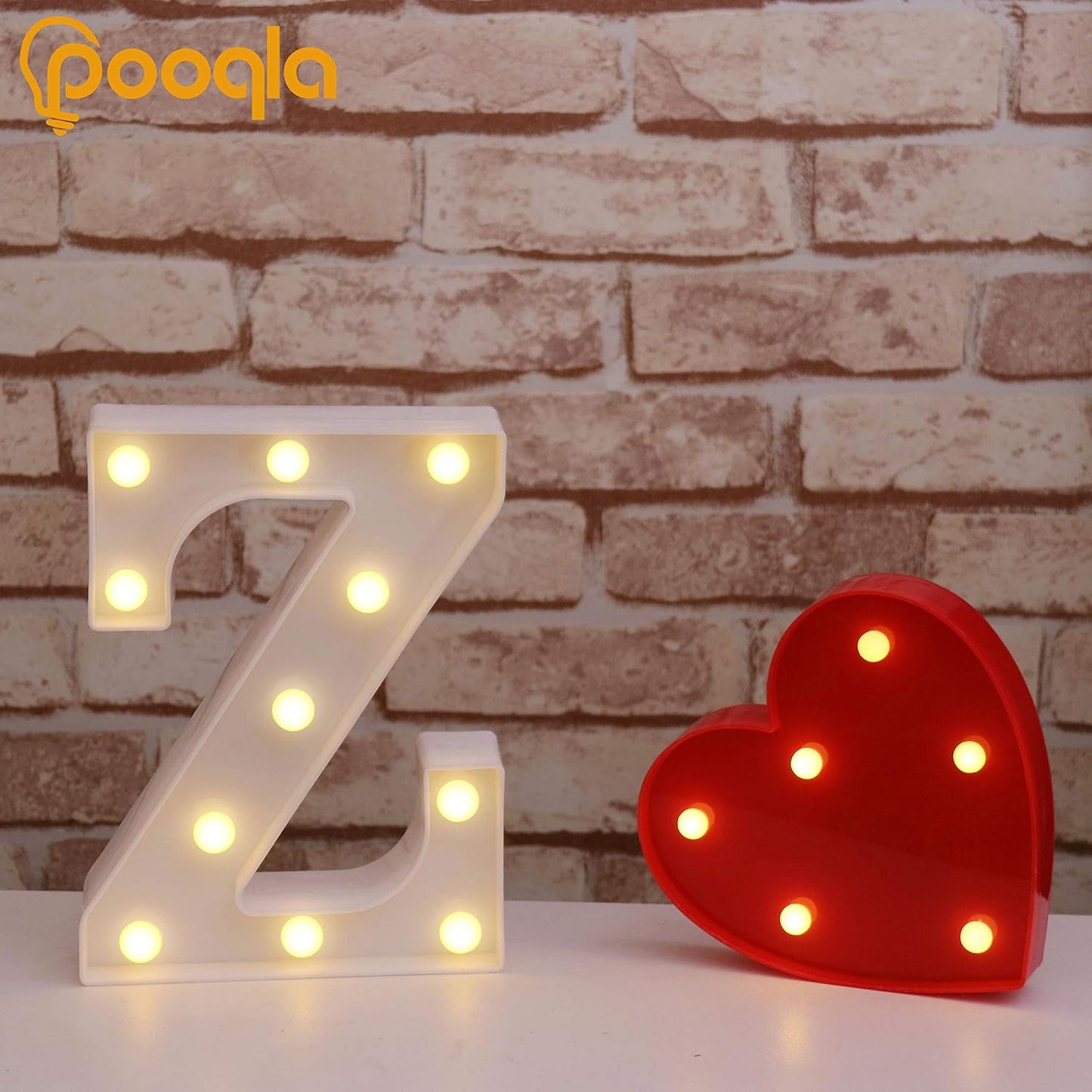 Pooqla LED Marquee Letter Lights Sign, Light Up Alphabet Letter for Home Party Wedding Decoration Z