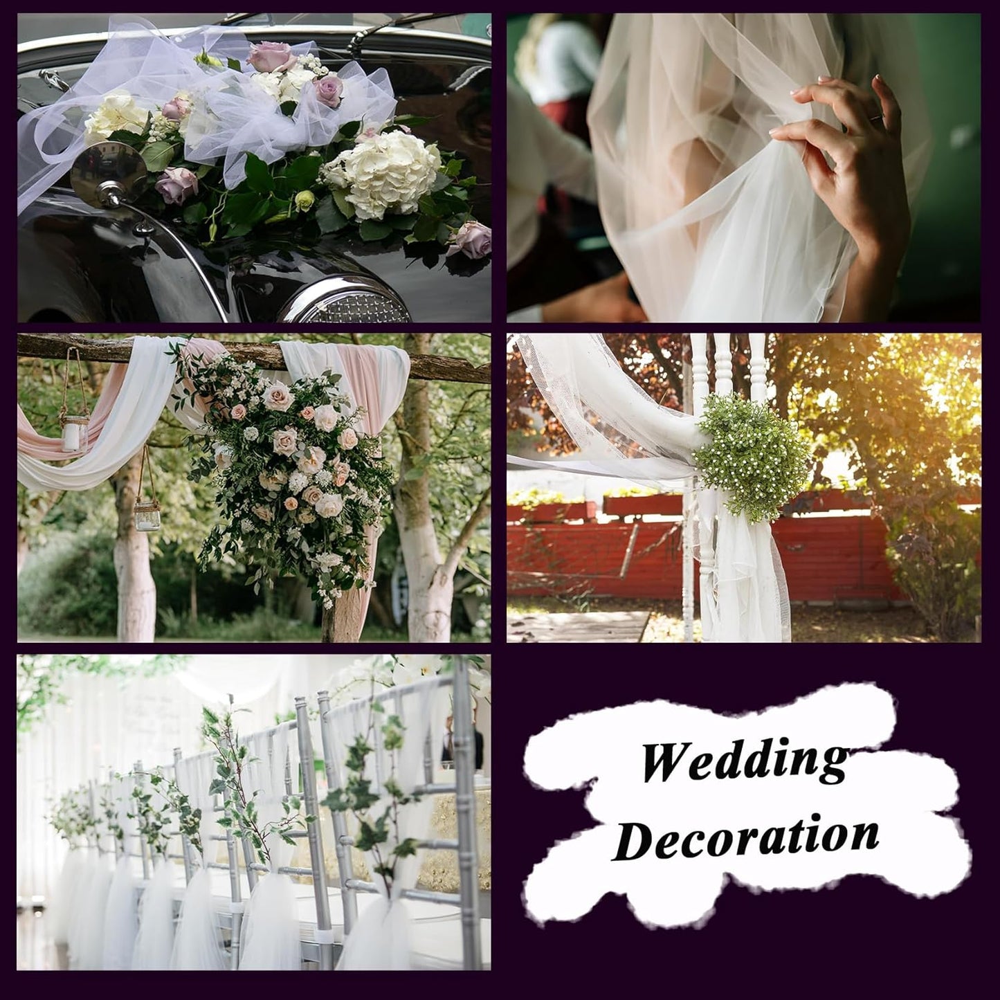 White Tulle Fabric 54 inch x 40 Yards (120ft) Draping Mesh Tulle Bolt for Wedding, Party Decorations, Garden Netting, Table Runner, Craft Supplies