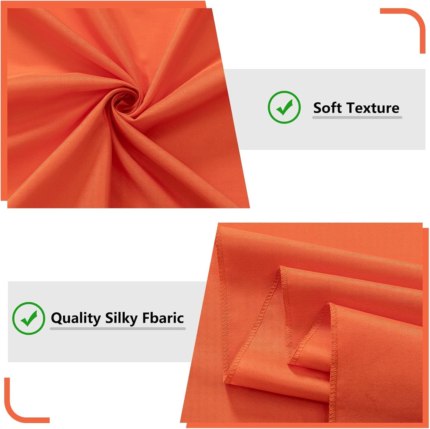 MYSKY HOME Orange Backdrop Curtains for Parties, Weddings, Stage - Light Filtering, Sliding Drapes, 5ft x 10ft, 2 Panels