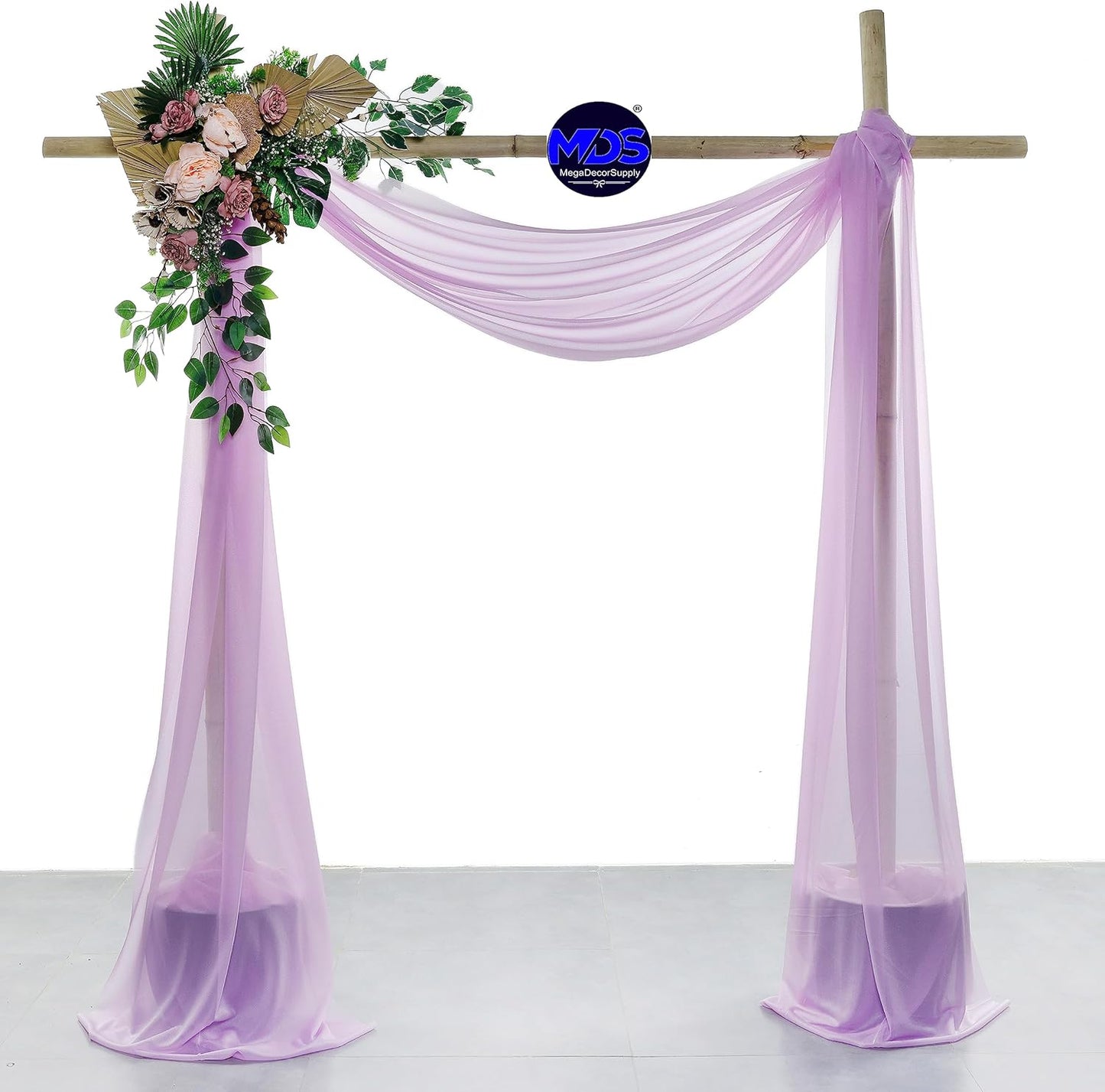 MDS Halloween Chiffon Draping Fabric - 2 Panel, 30" Wide x 40ft Long - Sheer Spooky Arbor & Canopy Drapery for Haunted House Backdrops, Party Ceilings, DIY Costumes & Themed Events - Orchid