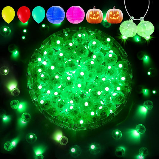 Aogist 100Pcs Green Balloon Lights with Hook,Long Standby Time,Waterproof Mini Light for Birthday Party Wedding Christmas Halloween Easter Decorative (Steady)