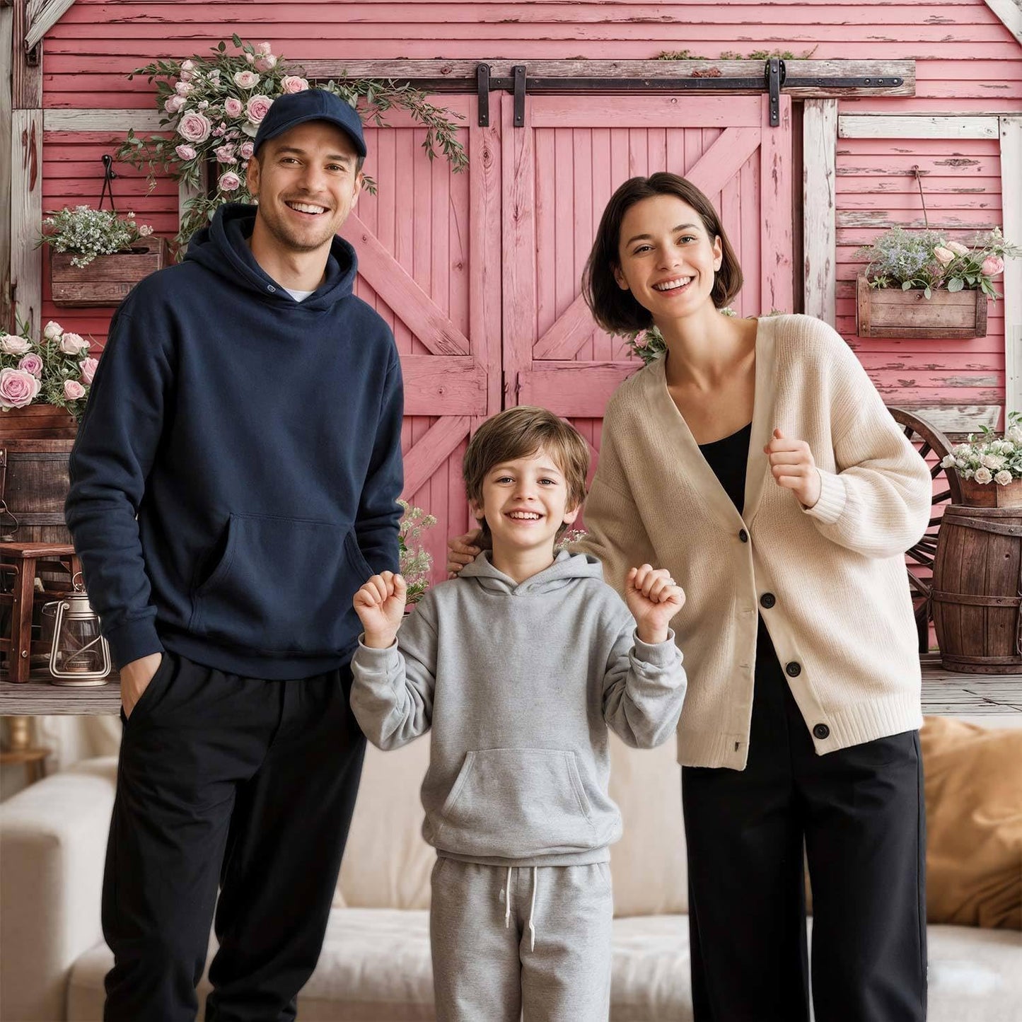 6x6ft Country Wedding Pink Photography Backdrop Rustic Wooden Barn Door Photography Backdrop Farmhouse Flower Western Girl Birthday Baby Shower Wedding Bridal Party Banner Photo Booth Props Background