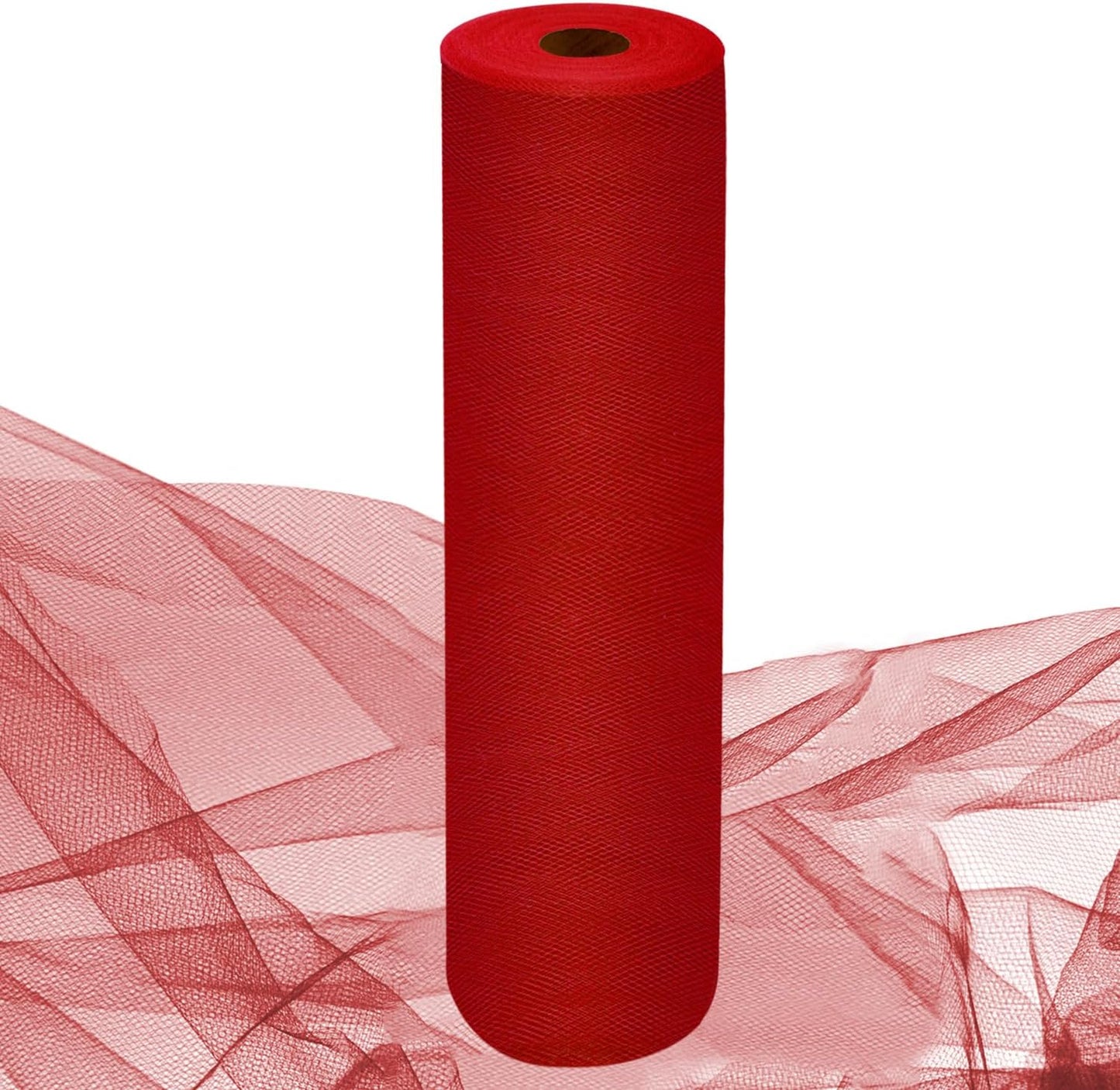 Red Tulle Fabric Rolls 54 Inch by 10 Yards Fabric Tulle Bolt for Wedding Christmas Decorations Gift Wrapping DIY Tutu Baby Shower Table Skirt Birthday Party Craft Supplies