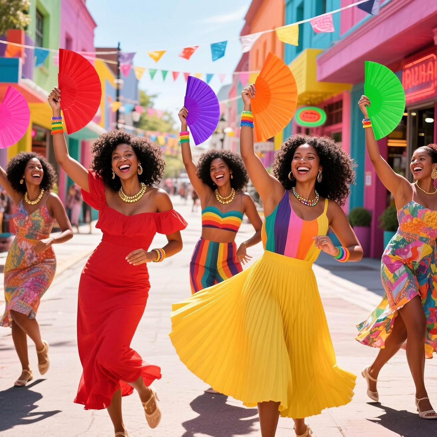 Geetery 30 Pcs Folding Hand Fan for Line Dancing Spanish Boots on the Ground Fans Gifts Bulk Colorful Silk Popping Rave for Women Tea Party Wedding Church Halloween Costume(Gauze,Pure Color)