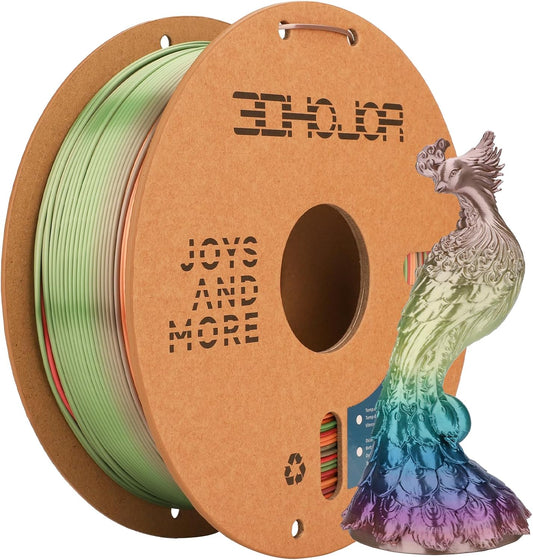 Silk PLA 3D Printer Filament 1.75mm Silk Shiny Fast Gradient Color Change Rainbow Multicolor PLA Filament 1kg (2.2lbs) /Spool for FDM 3D Printers-Coral Reef