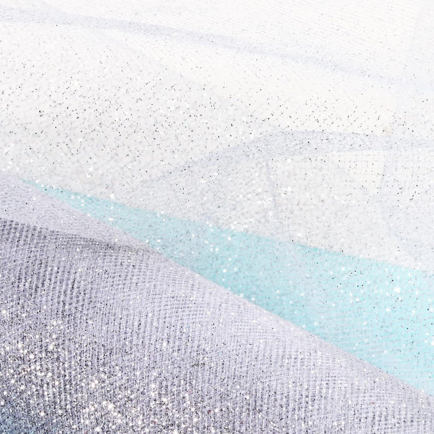 Sparkling Tulle Rolls, 15” by 30 Yards (90FT) Glitter Tulle Spool Ribbon Fabric for Wedding Birthday Bridal Shower Tutu Skirt Party Gift Wrapping (Sliver)