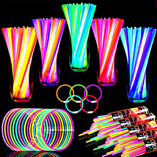 TURNMEON 240 Pack Ultra Bright Halloween Glow Sticks Bulk Party Pack Halloween Glow In The Dark Halloween Party Supplies Favors Glow Sticks Necklaces Bracelets with Connectors 8" Glow stick Light Up