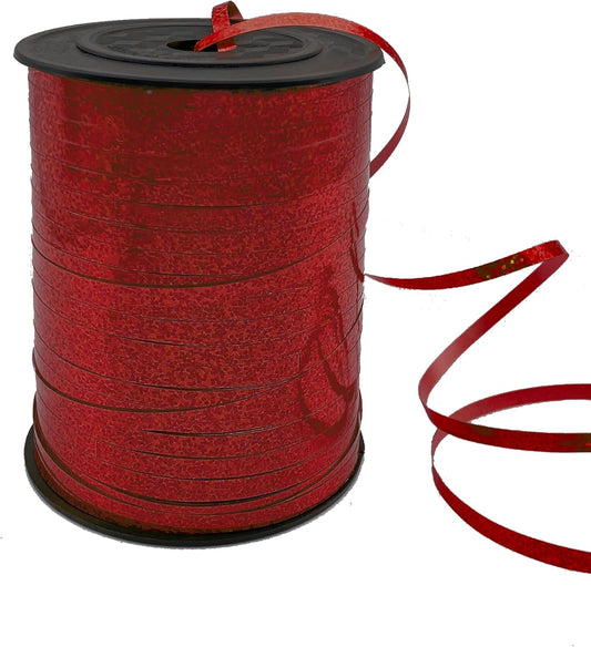 500 Yards Curling Ribbon-Balloon String for Birthday Gift Wrapping,Festival Party Decor,Ribbons & Bows for Christmas New Year Gifts Supplies (Laser Red)