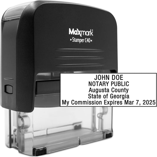 MaxMark Notary Stamp for State of Georgia- Self Inking Stamp