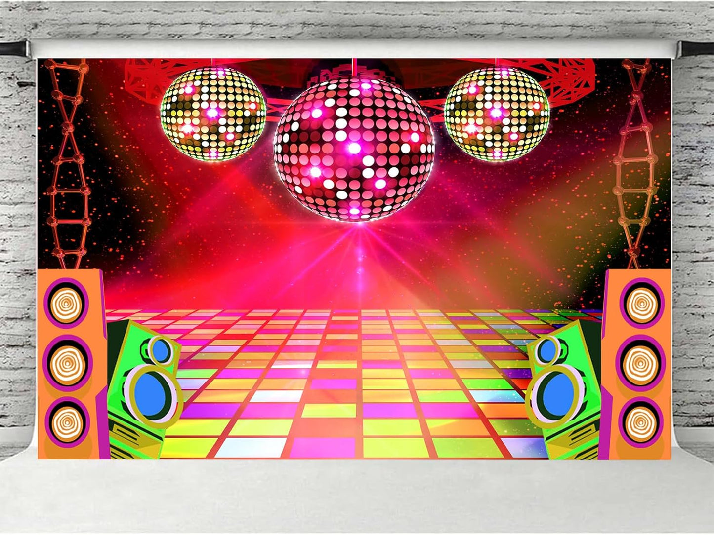 20X10ft Dance Party Backdrop Retro 70s 80s 90s Theme Glitter Stage Dance Ball Background Disco Party Decoration DJ Backdrop Banner for Birthday Party Prom Portrait Photo Shoot Polyester, Blue010