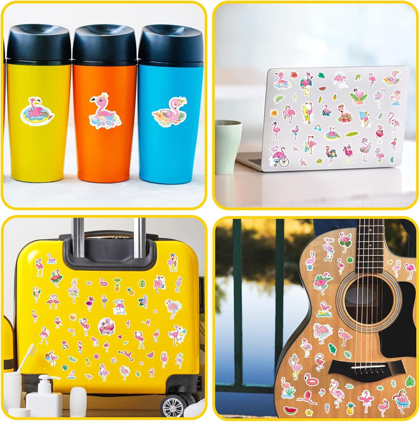 Flamingo Tropical Bird Stickers 840 Count Tropical Pink Bird Animal Stickers for Jungle Safari Animal Birthday Invitations Envelopes Summer Party Goodie Gifts Bags Decor Class Rewards