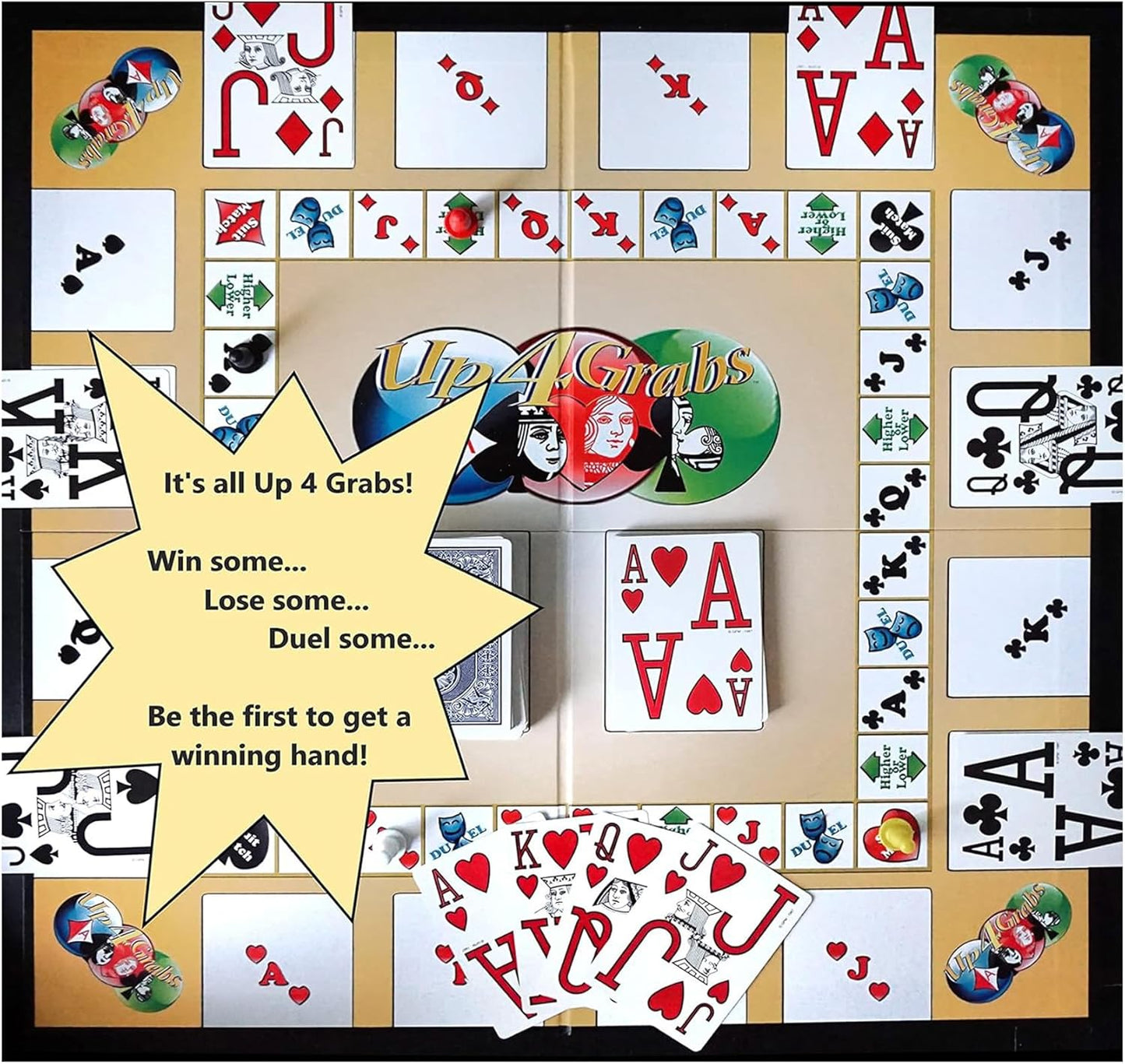Up 4 Grabs – The Wild Card-Playing Board Game Packed with Twists and Turns – Classic Family & Adult Game Night Fun