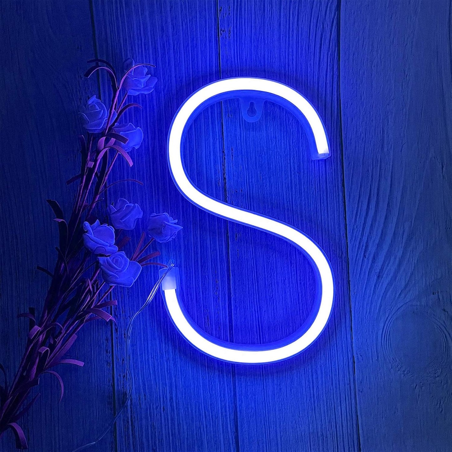 ENUOLI Neon Signs, Letters Light Neon Letters Marquee Letters with Lights Blue Light Up Signs for Wall Decor Christmas Party Bar Decorations Lights for Wedding Birthday (S)