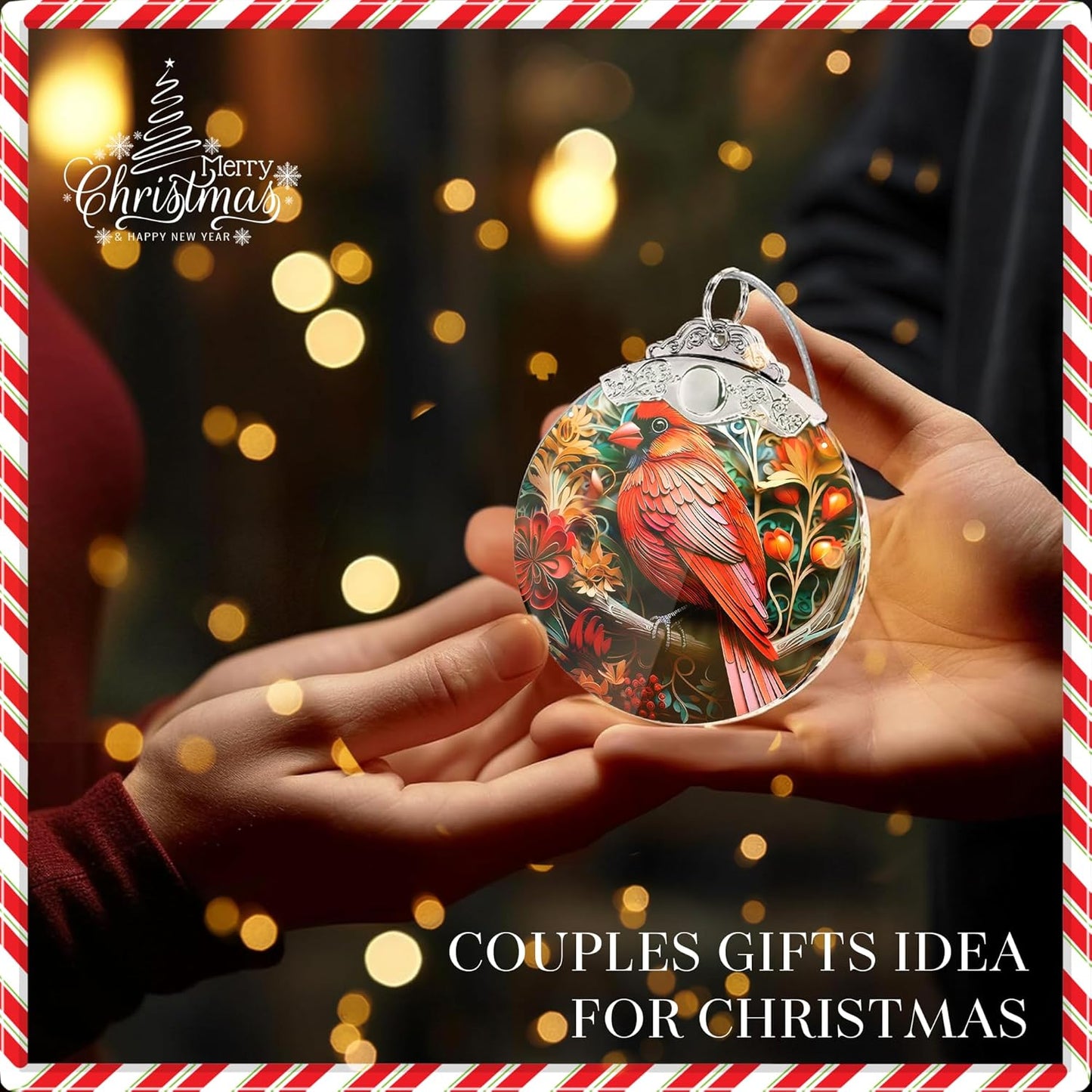 Christmas Ornament 2025, Tree Decoration 4 Inch Acrylic Hanging Art, Holiday Display, Car Interior Decor, Flappy Bird Scene for Party, Christmas Ornaments, Ornaments for Tree