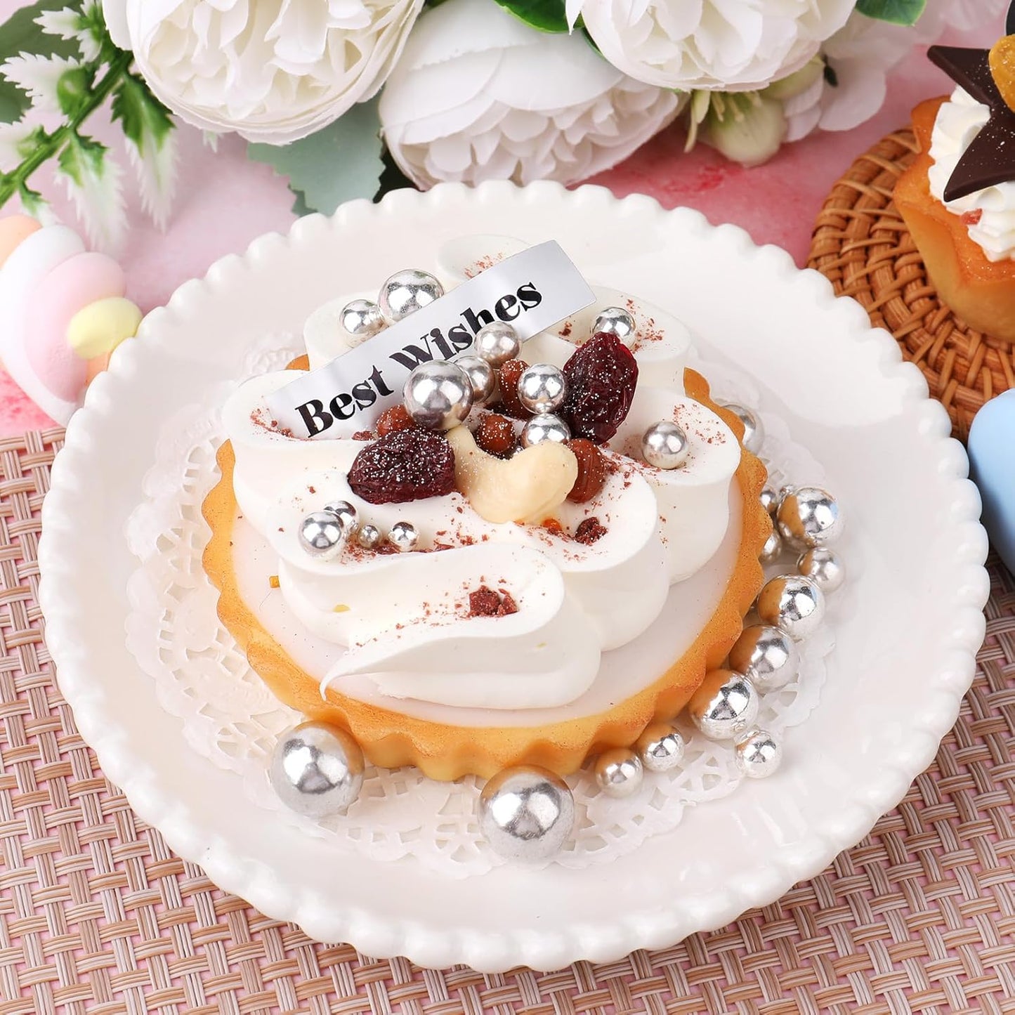 Silver Pearl Sprinkles for Cake Decorating, 11.3 Oz Edible Pearls Sugar 4 Sizes Gift Box Set for Baking Cookie Ice Cream Cupcake Toppings