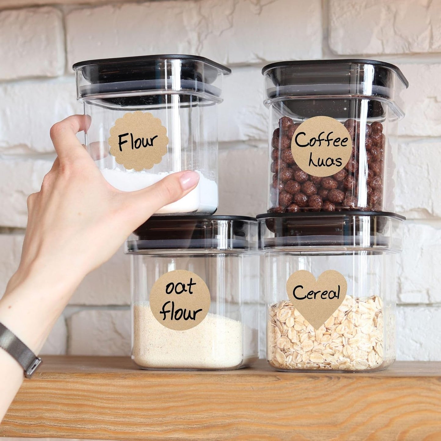 100pcs Personalized Stickers Labels Custom Business Logo Stickers Kraft Paper Labels in Circle, Rectangle, Square, Oval, in 1.5",2", 2.5“, 3”, 4" (Rectangle)