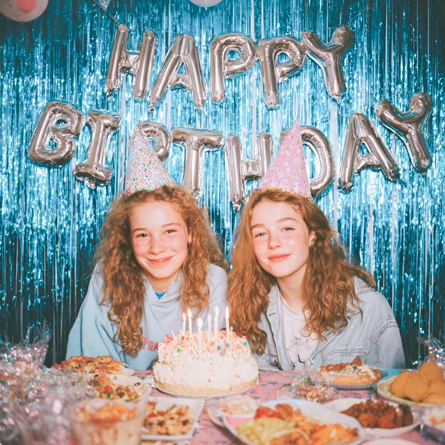 PartyWoo Light Blue Streamers Backdrop 3pcs Baby Blue Foil Fringe Streamer Curtain 8.2FT Tinsel Backdrop for Birthday Gender Reveal Baby Shower Graduation Pool Mermaid Under The Sea Party Decorations