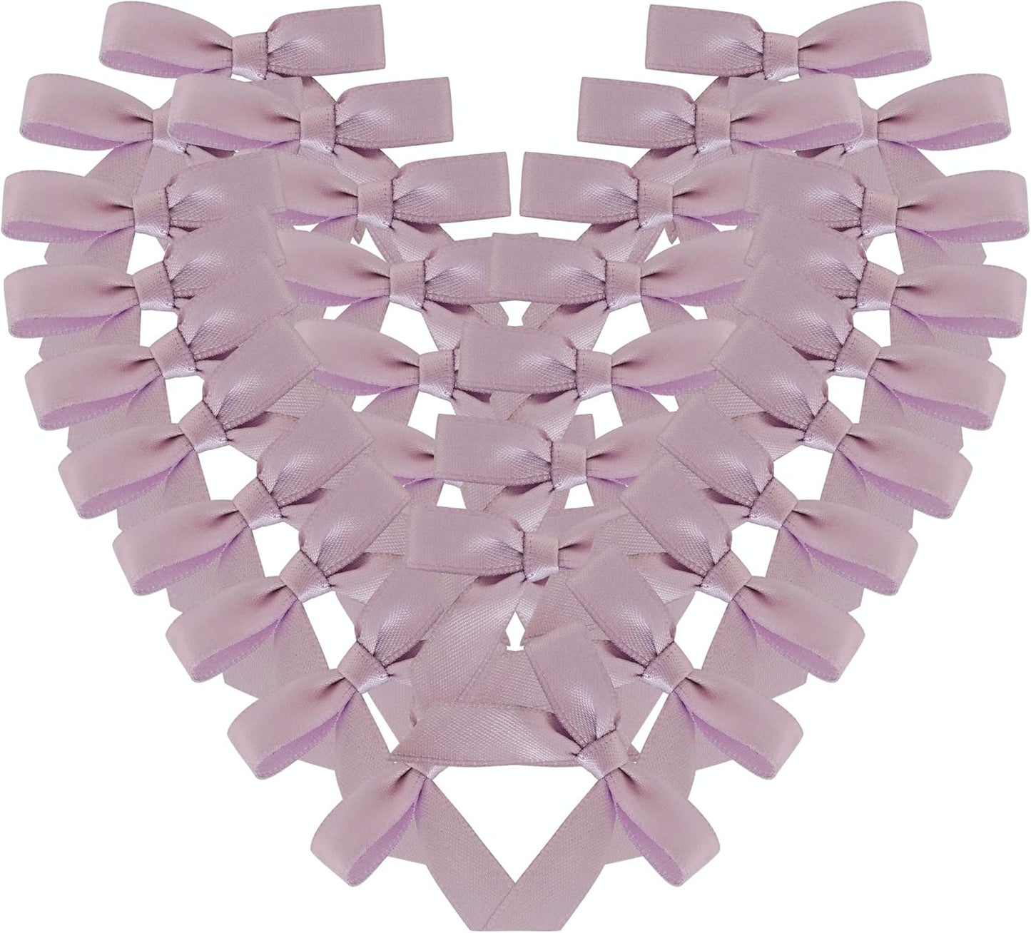 50pcs 1-1/2" Lavender Satin Ribbon Bows with Twist Ties Mini Ribbon Bows for Candy Partiy Decoration Gift Packing&Wrapping Accessoried(Lavender)