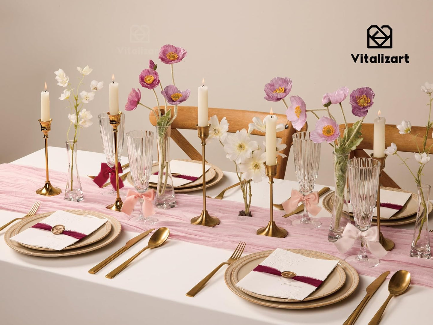 Vitalizart Silk Like Satin Ribbon 1 inch x 25 Yard Red & Pink Handmade Frayed Ribbons for Gift Wrapping Baby Shower Wedding Bridal Bouquets Holiday Decor