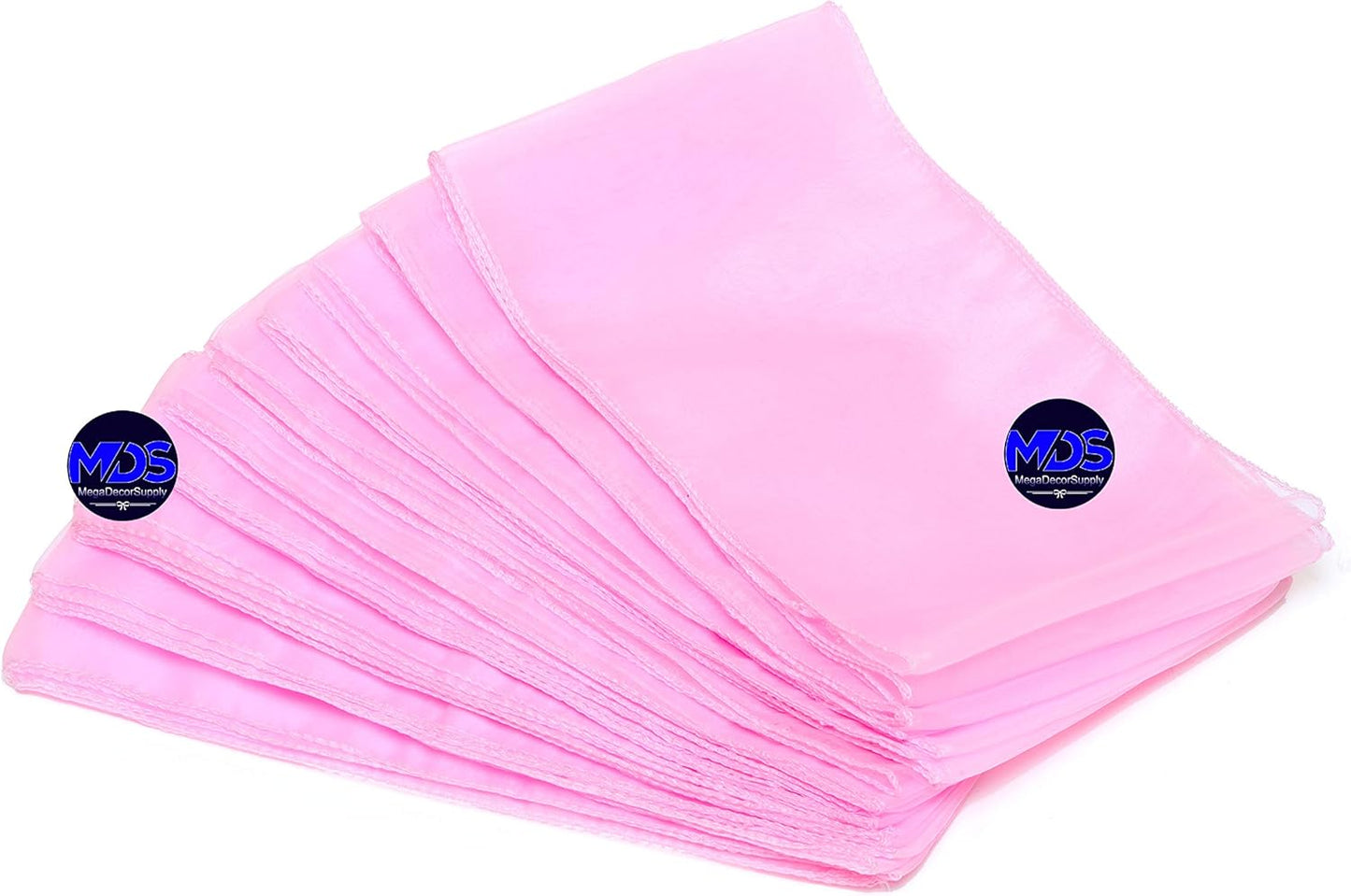 MDS Pack of 200 PCS Organza Chair Sashes Wider Dining Chair Bows Ribbon Tie Back for Wedding Party Birthday Bridal Shower Reception Event Banquet Home Chair Cover Decoration - Pink