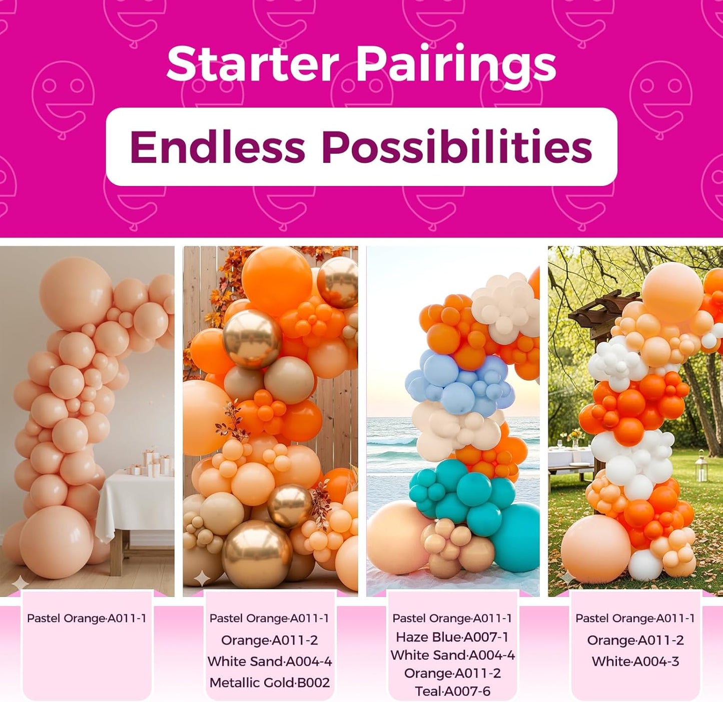 Bezente Pastel Orange Latex Party Balloons - 100 Pack 12 inch Round Helium Light Orange Peach Balloons for Bridal Shower Wedding Birthday Party Decorations