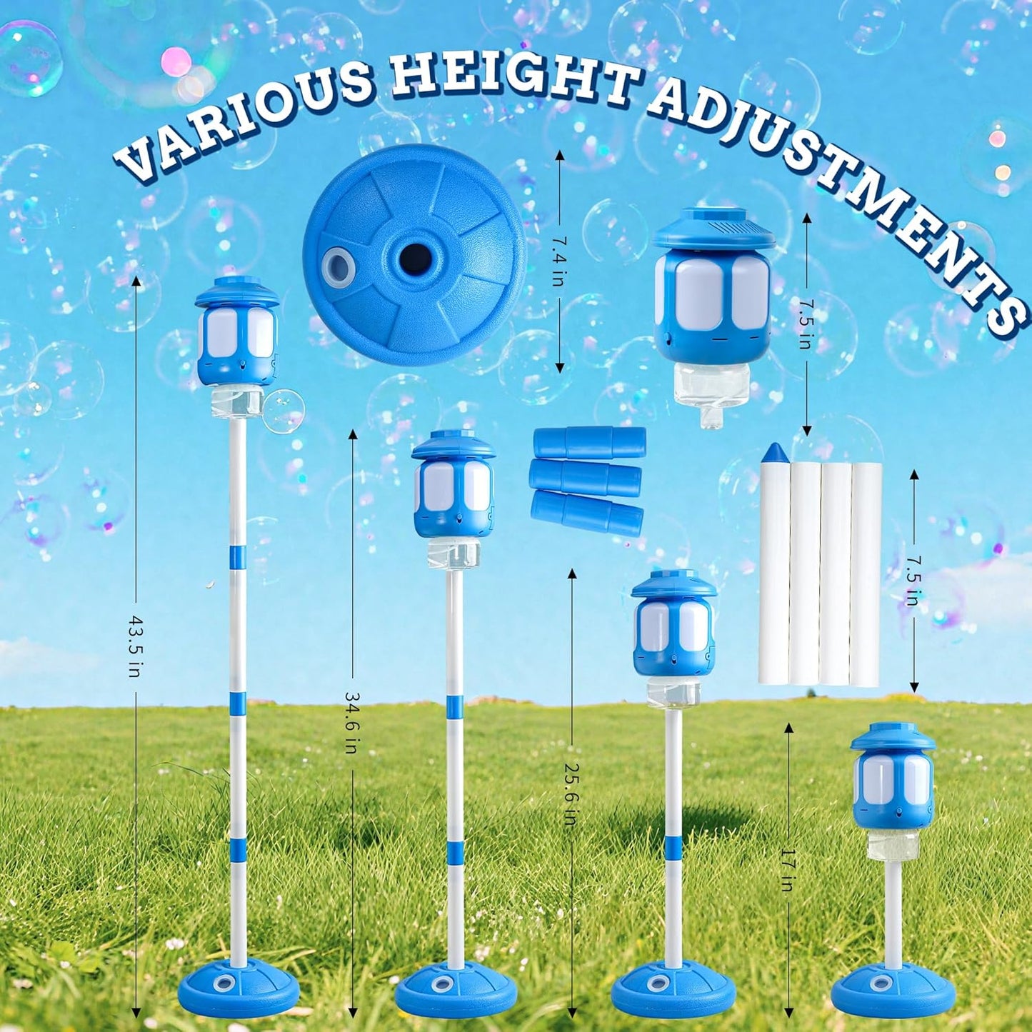 Bubble Machine for Kids Bubble Blower Maker with Lights and Music Automatic Bubble Stand Machine for Parties Birthday Wedding Toddlers Kid Summer Outdoor Toys
