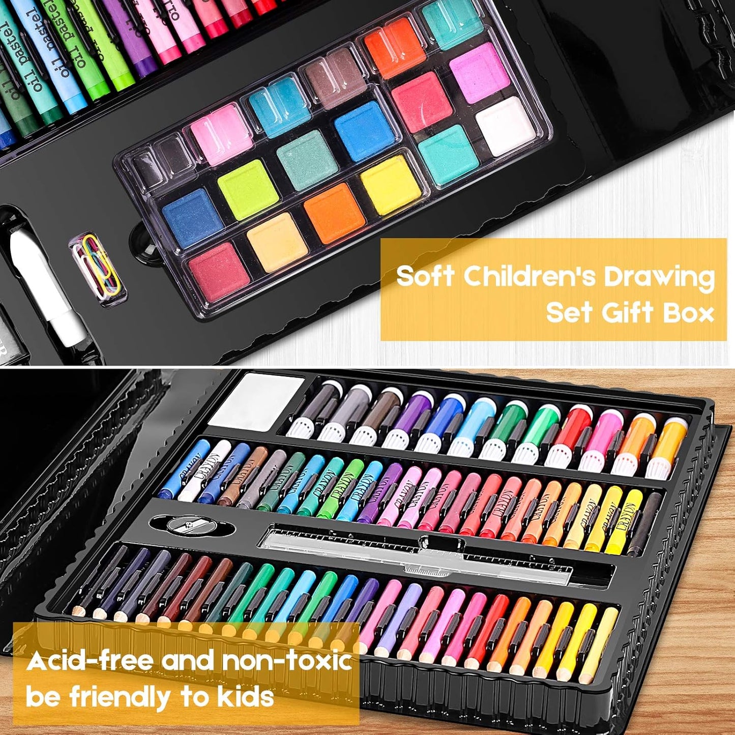 Art Kit, 251-Pack Art Supplies Drawing Kits, Arts and Crafts Gifts Box for Kids Teen Girls Boys, Art Set Case with Trifold Easel, Scratch Paper, Sketch Pad, Coloring Book, Crayons, Pencils