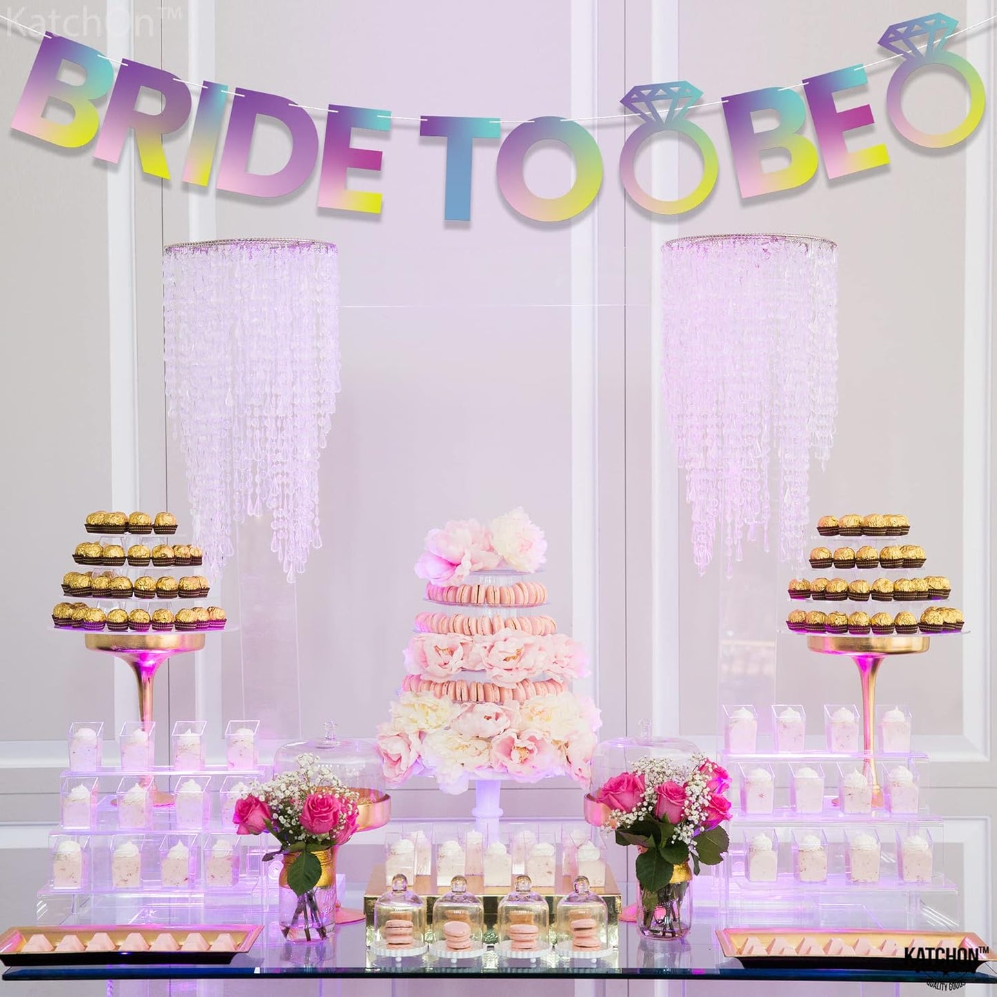 KatchOn, Iridescent Bride To Be Banner Purple - 10 Feet, No DIY | Bride To Be Rainbow Banner, Bachelorette Party Decorations | Bachelorette Sign, bride Bachelorette Decorations | Bridal Party Decoration