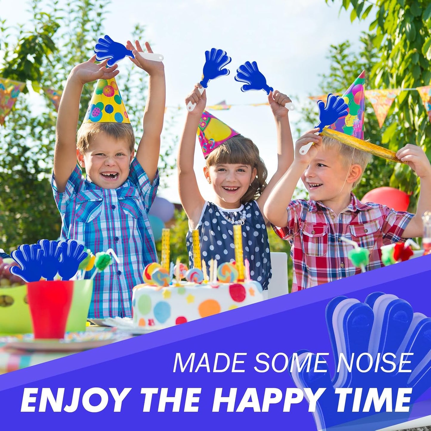 60 Pcs Hand Clappers Noisemakers 7.5 Inch Clappers Noisemakers Plastic Hand Clappers for Birthdays Game Football Sporting Events Cheers Supplies Dance Basketball Football Noisemakers(Blue and White)