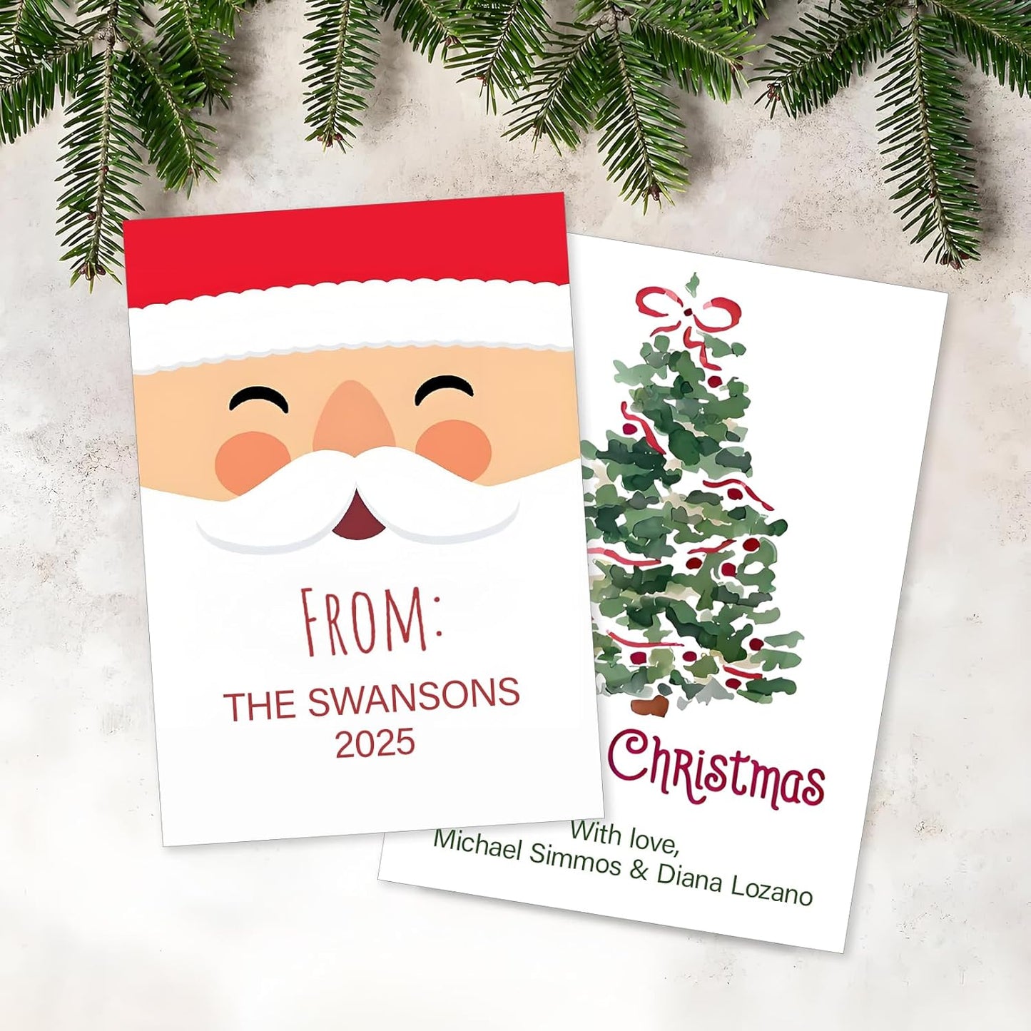 Custom Merry Christmas Cards - 4.7×6.7 Inches, 6 Festive Templates, Personalized Greeting Cards for Xmas (Cards)