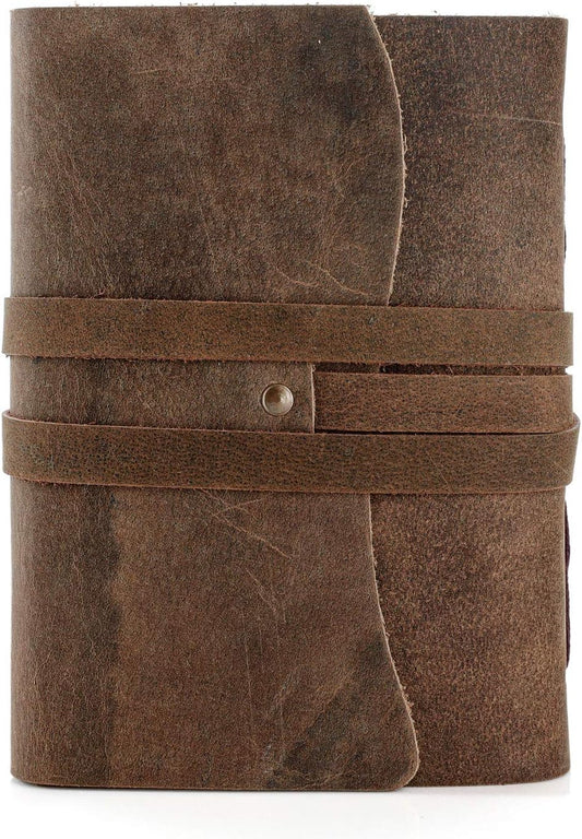 Handmade Leather Journal | Writing Diary | Bound Daily Notepad For Men & Women Unlined Paper Medium, writing pad gift for artist, sketch