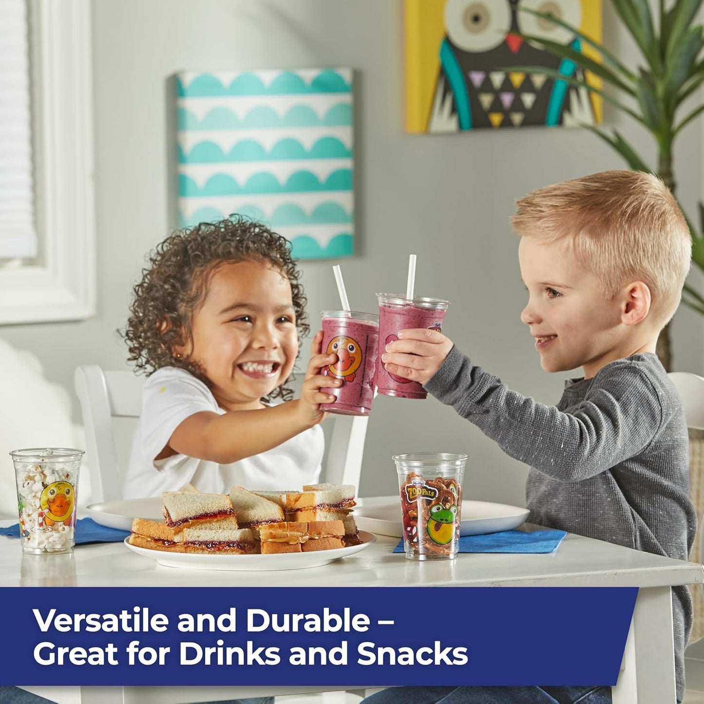 Hefty Zoo Pals Kids Cups, Animal Printed Kids Plastic Cups for Birthday Parties or Everyday Use, Great for Small Hands to Hold, 25 Count, 10 Fl. Oz.