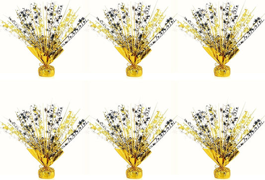 6 Pack Star Table Centerpieces for Party, Birthday Table Decorations for Kids Adults, Party Centerpieces for Tables for Wedding Baby Shower Graduation Holiday Event (Gold Silver Black)