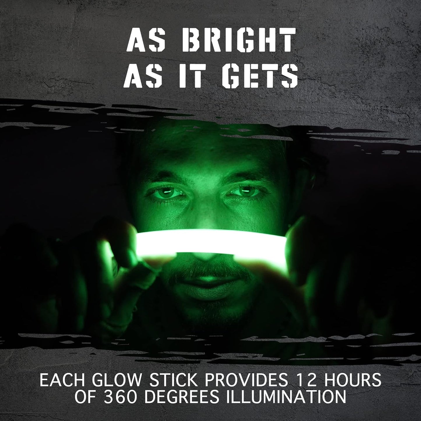 Emergency Glow Sticks with 12 Hours Duration, Individually Wrapped Industrial Grade Glowsticks for Survival Gear, Camping Lights, Power Outages and Military Use