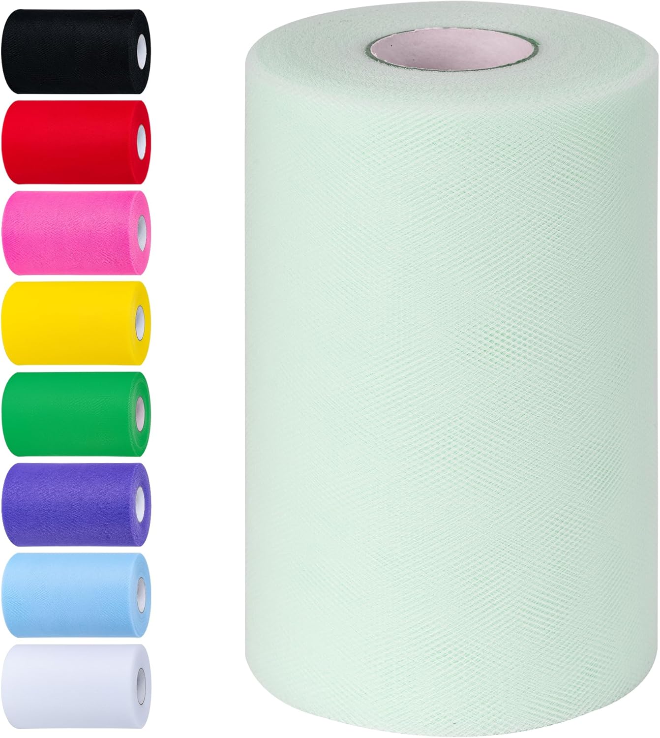 Silver Gray Tulle Fabric Rolls 6 Inch by 100 Yards (300 feet) Tulle Roll Spool Fabric for DIY Tutu Skirt Baby Shower Birthday Party Wedding Decorations Christmas Craft Supplies (Silver Gray)