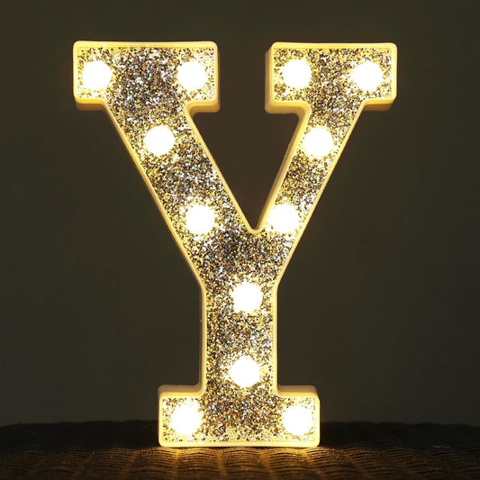 NW LIGHT Marquee Light Letters for Table Decorations, Glitter Light Up Signs for Prom, Events, or Engagement Party Decor, Featuring Alphabet & Number Lighted Letters