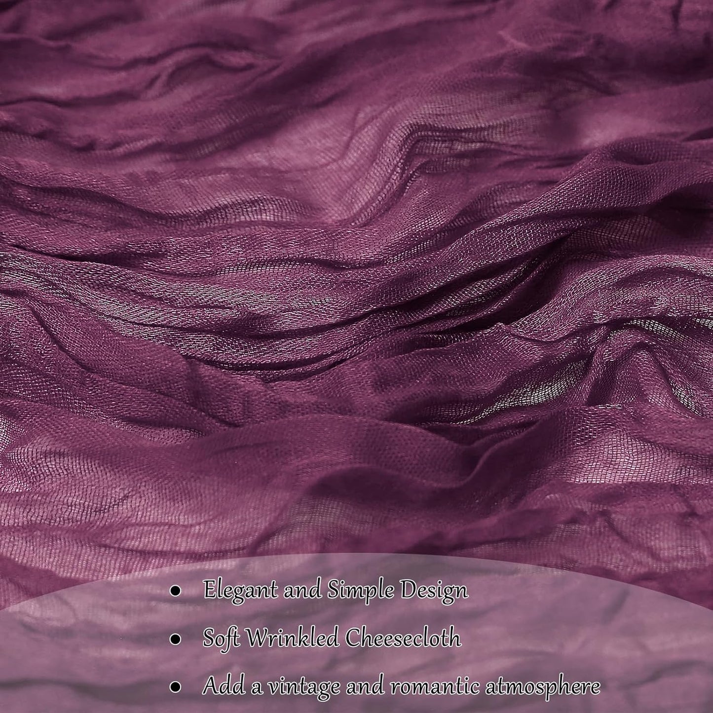 Cheesecloth Table Runner 10FT (35x120 Inch) - 10 Pack Dusty Purple Boho Gauze Fabric Cheese Cloth Table Runner Rustic Sheer Table Runners Cheesecloth for Wedding, Bridal Shower, Birthday Party Decor