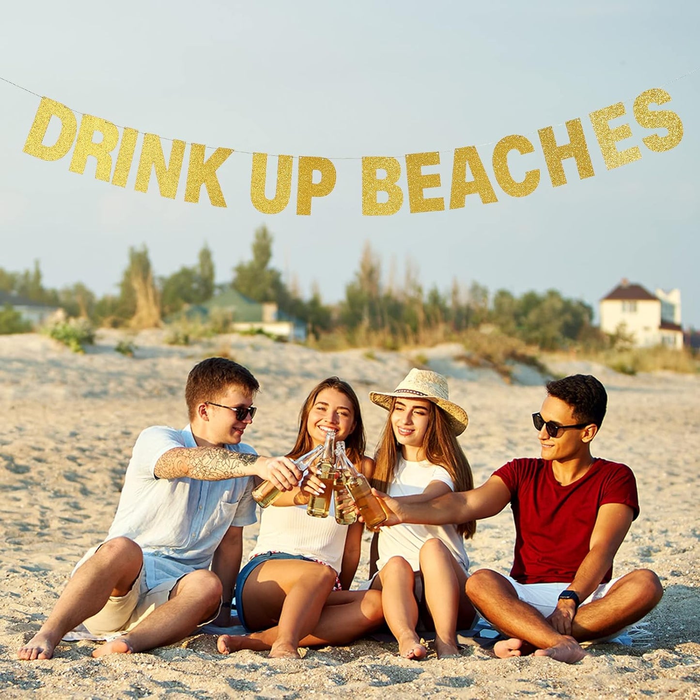 TaoBary 112 Pcs DIY Letter Kit Glitter Customizable Banner Letters Include 107 Letters and Numbers 3 Rope and 2 Needles for Birthday Halloween Christmas Wedding Valentine Party Decor(Gold)