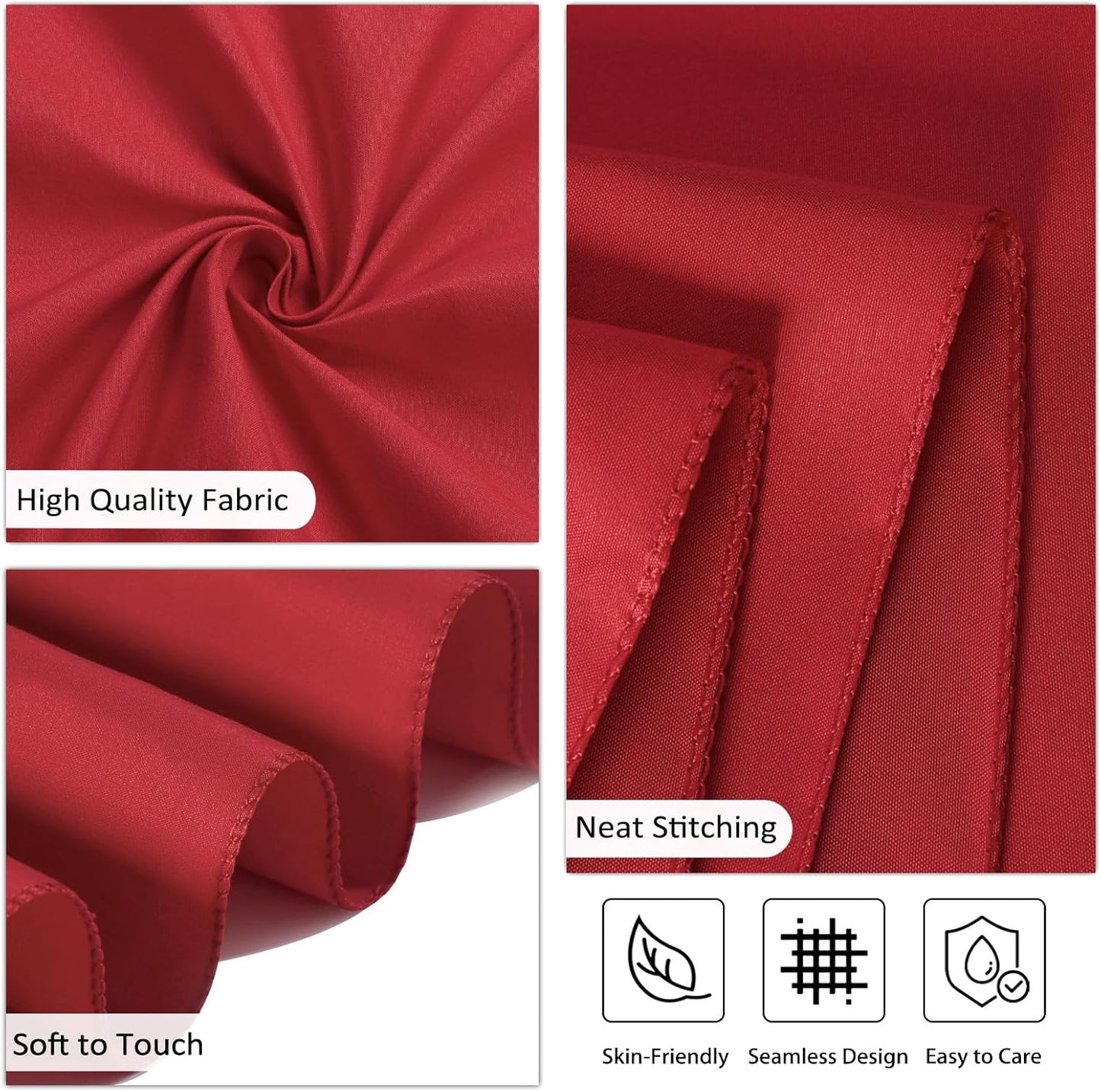 8 Pack Red Round Tablecloth 90 Inch Red Table Cloth Stain and Wrinkle Resistant Reusable and Washable Polyester Fabric Table Covers for Buffet Wedding Party and Banquet