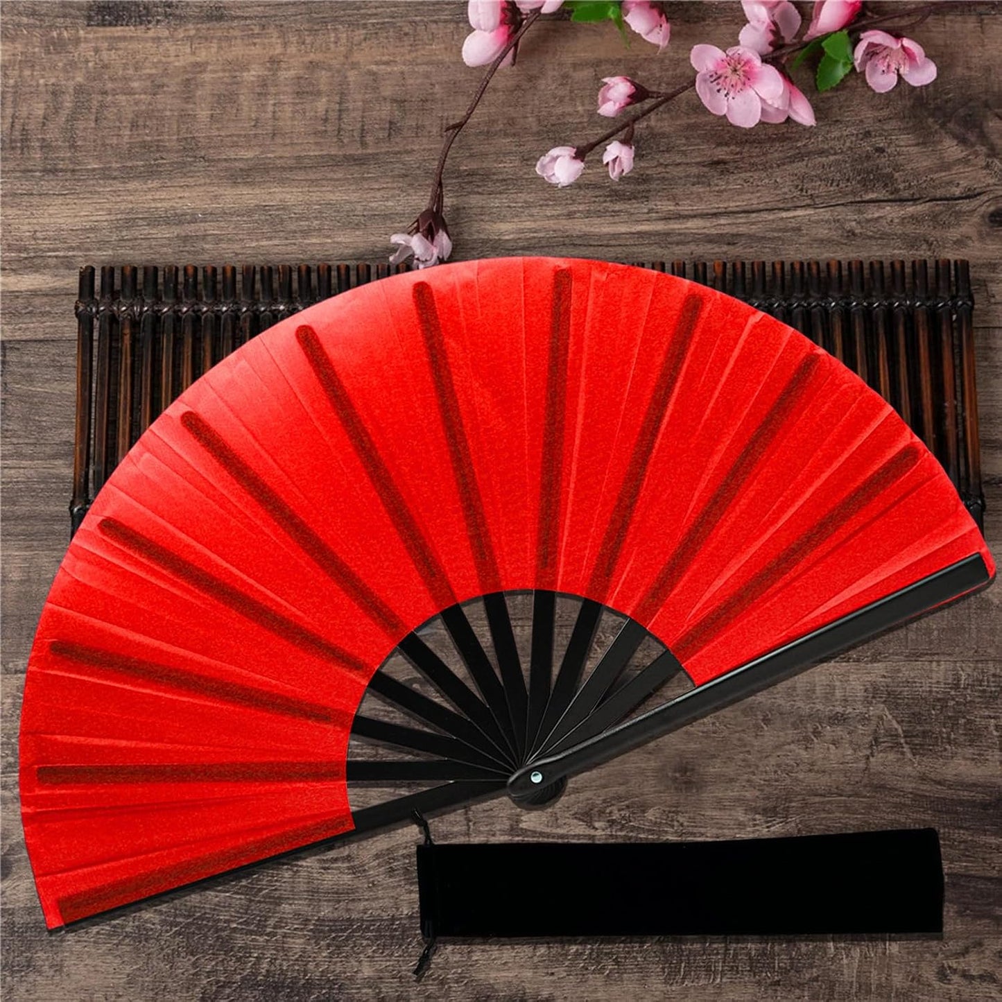 13inch Large Rave Fan Popping Clacking Fans for Line Dancing,Hand Fans for Women Foldable,Boots on The Ground Fan,Portable for Outdoor,Wedding,Party,Decoration (6pcs red)