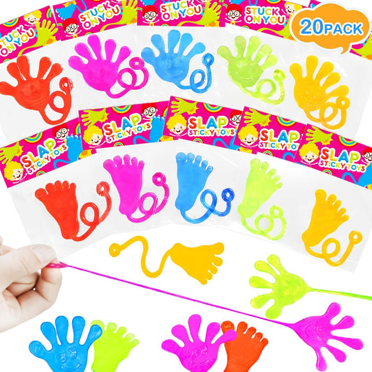 Halloween Large Sticky Hands & Feet Party Favors Supplies for Toddlers (20 PCS), Pinata Goodie Bag Stuffer Fillers for Kids,School Student Non Candy Treats Treasure Box Prizes Toy Gifts for Boys Girls