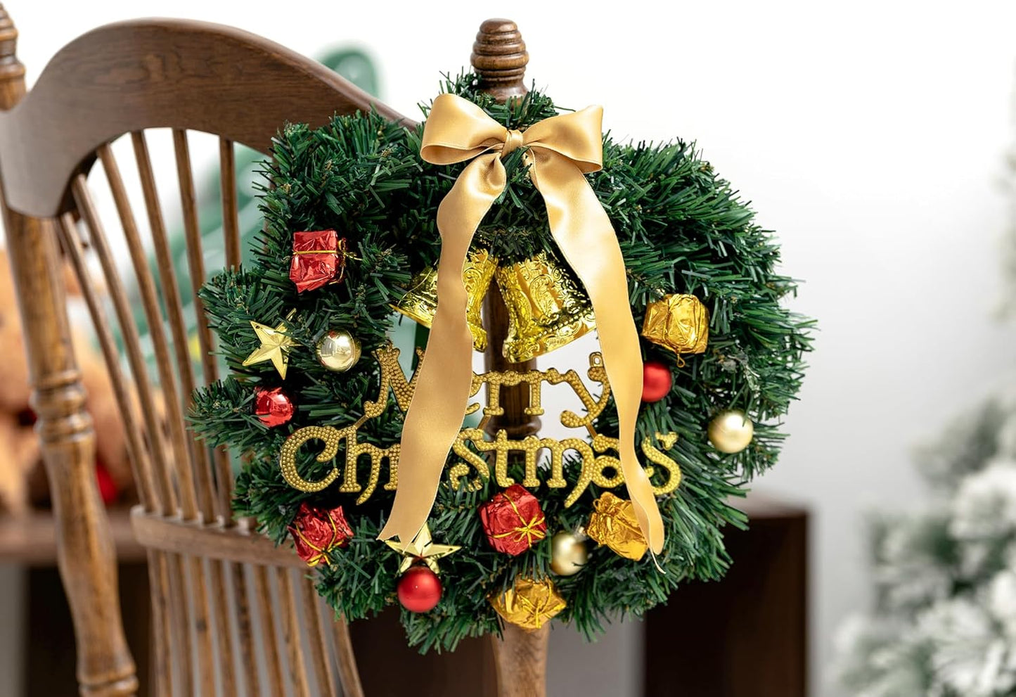 Gold Satin Ribbon Double-Faced Wired Ribbons for Gift Wrapping Flower Bouquet Bows Wedding Invitation Christmas Decor Crafts 1-1/2 Inch 10 Yards