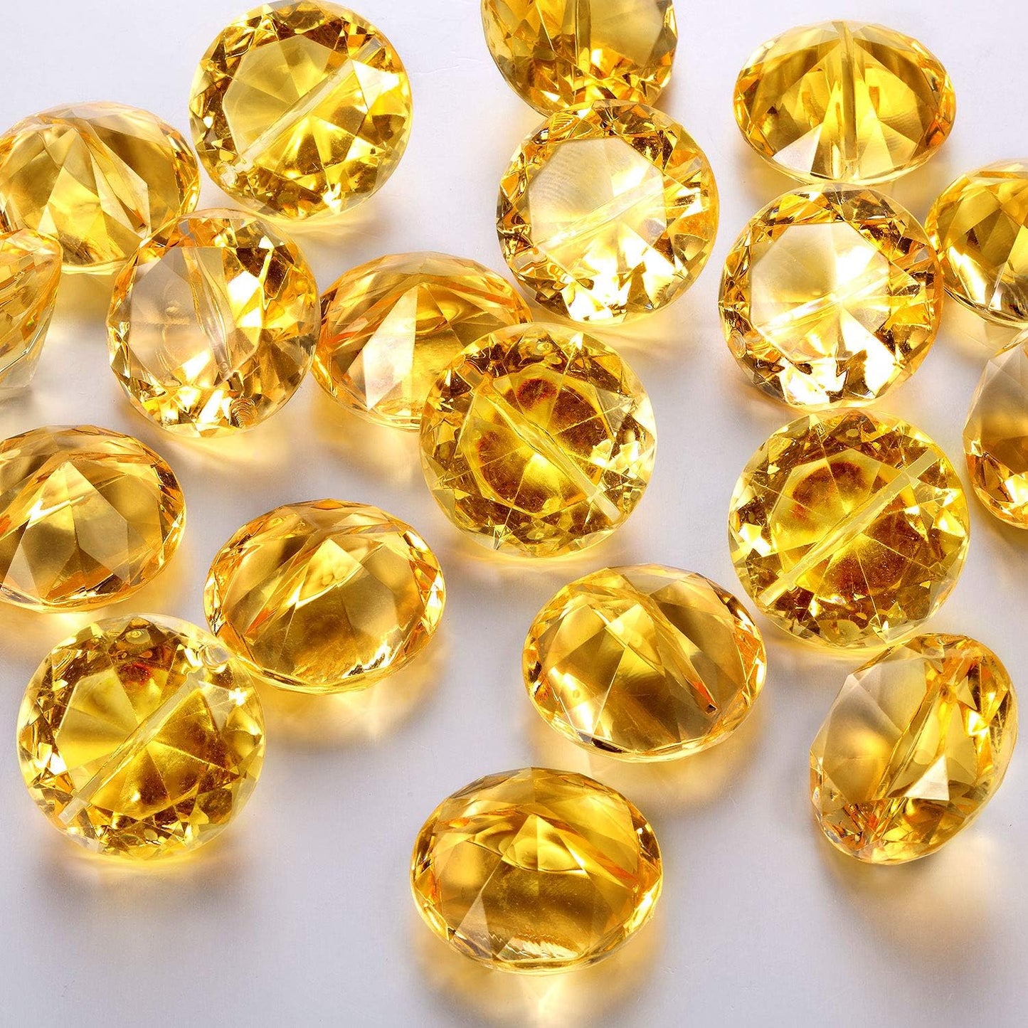 Boao 24 Pack Diamond Place Card Holders Acrylic Table Number Holder Card Stands Crystal Diamond Party Decorations Favor for Weddings Home Table(Gold)