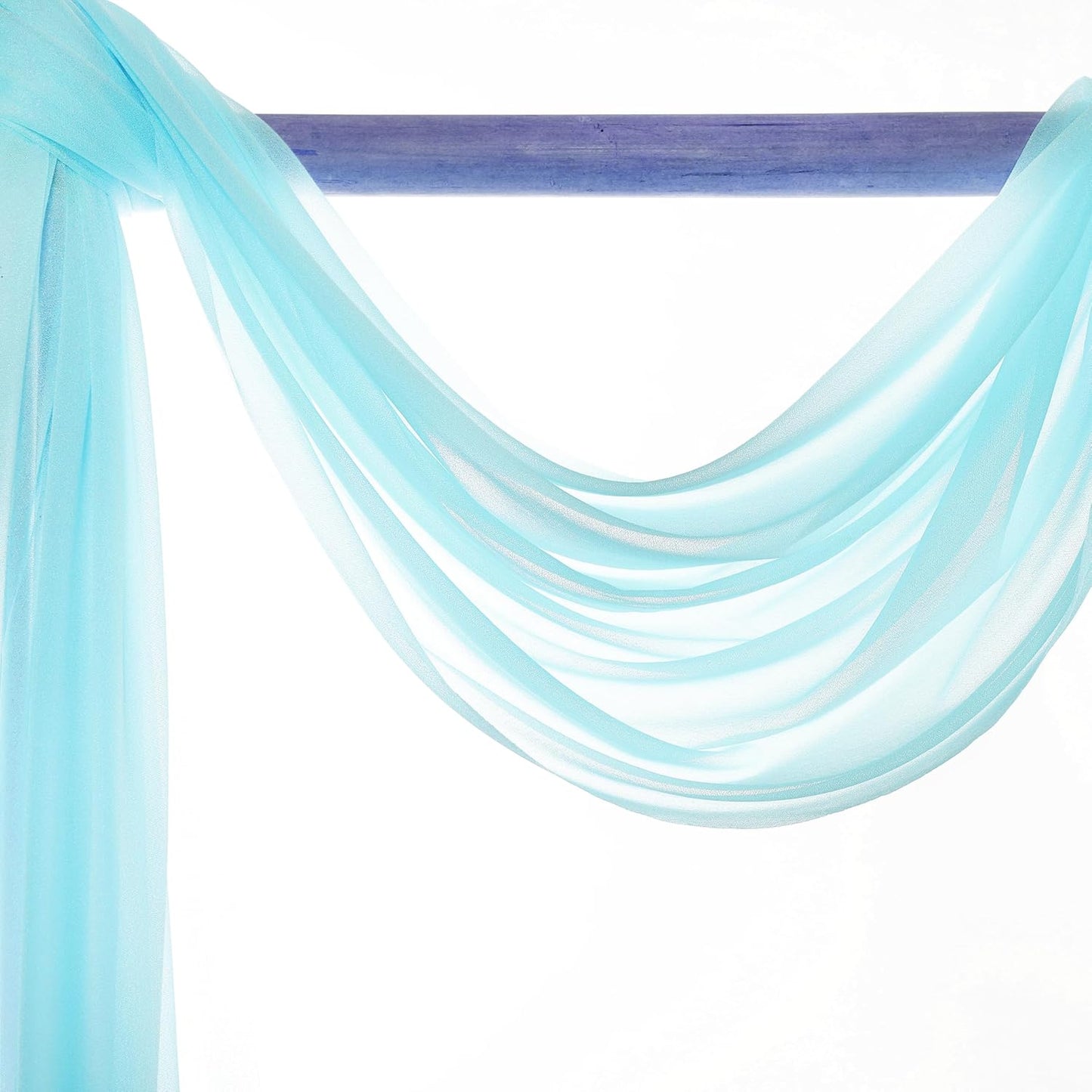 VDS Pack of 2 Panel (30 Inch X 40 Feet) Wedding Arch Draping Fabric Sheer Chiffon Fabric Drapery for Wedding Ceremony Reception Swag Backdrop Canopy Chuppah ARBO Altars Decoration (Teal)