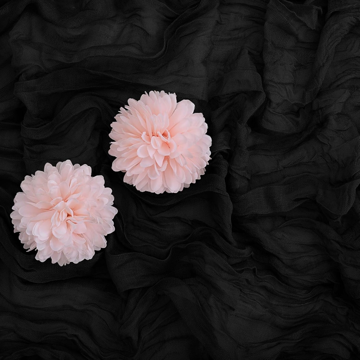 Aktor 4 Pack Black Table Runner Boho Cheesecloth Table Runner Semi Sheer Gauze Fabric Runners for Wedding Birthday Baby Shower Party Boho Table Decoration（Black）