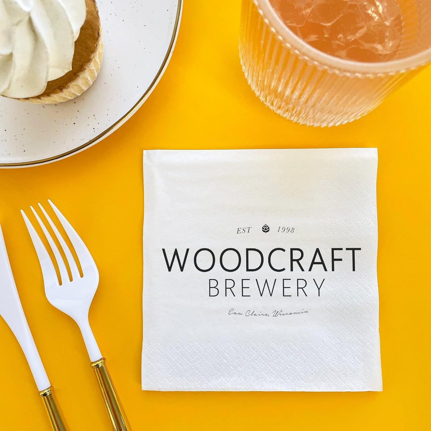 Big Dot of Happiness Custom Logo Party Napkins, Personalized Corporate Branded Business Decor, Your Logo Here White 3-Ply Paper Luncheon Napkins - 150 Count